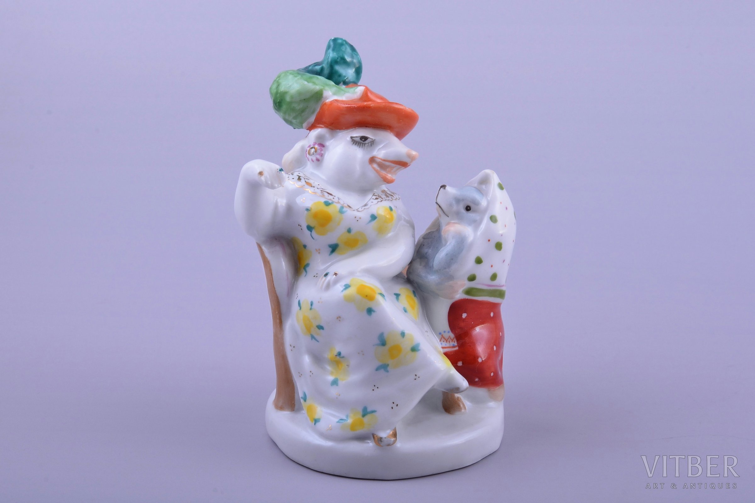 Mouse figurine Lomonosov  Porcelain Russia USSR LFZ 
