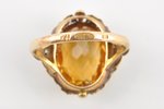gold, 585 standard, 4.94 g., citrine, the 20-30ties of 20th cent., Latvia...