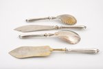 set of 4 dining accesories with silver handles, hallmark 875, Latvia, 20-30ties of 20th cent., handl...