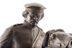 figurālā kompozīcija, jātnieks, bronza, 28.5 x 30 x 13.3 cm, svars 4200 g., Krievijas impērija, 20....
