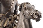 figurative composition, Horseman, bronze, 28.5 x 30 x 13.3 cm, weight 4200 g., Russia, the beginning...