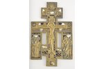 Crucifix, copper alloy, casting, 2-color enamel, Russia, the 19th cent., 22.3 х 14.5 cm...