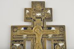 Crucifix, copper alloy, casting, 2-color enamel, Russia, the 19th cent., 22.3 х 14.5 cm...