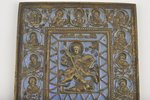 St. George with images of saints in medallions on the sidelines, copper alloy, casting, 1-color enam...