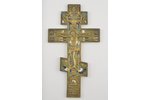 Crucifix, copper alloy, casting, 5-color enamel, Russia, the 19th cent., 26.5 x 14.5 cm...