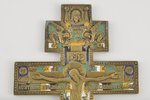 Crucifix, copper alloy, casting, 5-color enamel, Russia, the 19th cent., 26.5 x 14.5 cm...