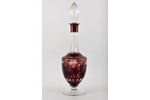 carafe, manganese plated, carving, the 40-50ies of 20 cent., height 27 cm + 11 (cork) cm...