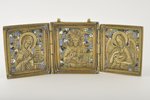 Деисус, бронза, 6-цветная эмаль, Российская империя, 7 x 19 см, 379.35 г....