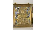 Dievmāte, Jēzus Kristus, Jānis Kristītājs, bronza, 6-krāsu emalja, Krievijas impērija, 7 x 19 cm, 37...