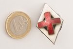 badge, Red cross, Latvia, 20-30ies of 20th cent., 37x24 mm...