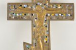 Распятие Христово, бронза, 6-цветная эмаль, Российская империя, 36x19 см, 1040 г....