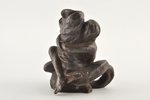 candle-holder, Woman with a Dolphin, style art-nouveau, cast iron, 14.5 cm, weight 1510 g., Kasli, m...