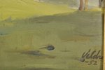Велдре Харийс (1927-1999), Пейзаж с прудом, 1952 г., картон, масло, 34.5 x 45 см...