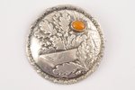 Sakta with an amber stone, silver, 875 standard, 10.56 g., the item's dimensions 6 cm, the 20-30ties...
