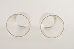 A set of 2 tea glass-holders "Warszawa" Norblin and 2 glasses, Poland, beginning of 20th cent....