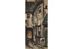 Brekte Janis (1920-1985), Old Riga town, 1976, paper, water colour, 61 x 28.5 cm...