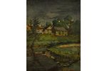 Vilumainis Yuliys (1909 - 1981), Landscape with cottages, canvas, oil, 58.5 x 45 cm...