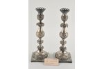 candlestick, silver, height 31 cm, 84 standard, 644 g, 31 cm, 1887, Russia, Polish province, 2 pcs....