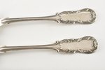 set, spoon, silver, 2 table spoons, 84 standard, 132 g, 22 cm, 1868, Riga, Russia...