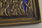Николай Чудотворец, медный сплав, 5-цветная эмаль, Российская империя, 6x5 см, 77.6 г....