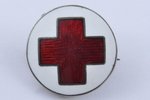 badge, The Latvian Red Cross, Latvia, 20-30ies of 20th cent., 20х20 mm...