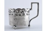 tea glass-holder, "Warszawa", Fabrika Wolska, german silver, Poland, the beginning of the 20th cent....