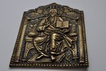 The Saviour on the Throne, copper alloy, 3-color enamel, Russia, the 19th cent., 21.5x15.5 cm...