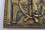 The Saviour on the Throne, copper alloy, 3-color enamel, Russia, the 19th cent., 21.5x15.5 cm...