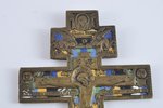 Crucifix, copper alloy, 6-color enamel, Russia, 19.5x10.5 cm...