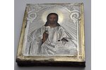 The Almighty God, board, silver, painting, 84 standard, Russia, 1873, 13.5x11 cm...