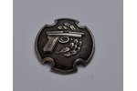 знак, За отличную стрельбу из пистолета, серебро, Латвия, 20е-30е годы 20го века, 32x32 мм, 8.4 г...