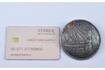 Sakta "Latvji braucat Jūriņa, zeltu krajat pūriņa", silver, 875 standard, 13.9 g., the item's dimens...
