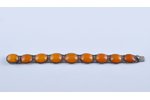 a bracelet, with amber stones, silver, 875 standard, 16.15 g., the item's dimensions 18.5 cm, the di...