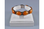 a bracelet, with amber stones, silver, 875 standard, 16.15 g., the item's dimensions 18.5 cm, the di...