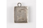a pendant, a medallion, silver, 84 standard, 3.8 g., the item's dimensions 2.5х2 cm, the beginning o...