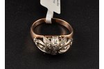 кольцо, золото, 583 проба, 4.01 г., размер кольца 18, бриллиант, 60-80е годы 20го века, СССР...