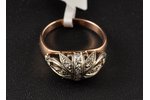 a ring, gold, 583 standard, 4.01 g., the size of the ring 18, diamonds, the 60-80ies of 20th cent.,...