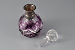 carafe, silver, coloured crystal, 875 standard, 13 cm, the 20-30ties of 20th cent., Latvia...