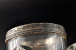 beer mug, crystal, silver, 875 standard, 15 cm, the 20-30ties of 20th cent., Latvia, HANDLE ADDITION...