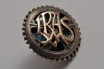 badge, LRAS, silver, gold, Latvia, 20-30ies of 20th cent., 16 mm, 3.85 g...