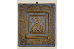 Mother of God, Sign (ORANTA), 1-color enamel, Russia, the 19th cent., 10.5x9 cm...