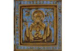 Mother of God, Sign (ORANTA), 1-color enamel, Russia, the 19th cent., 10.5x9 cm...