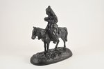 figurālā kompozīcija, Kirgīzs uz zirga, čuguns, 21x18 cm, svars 1610 g., Krievijas impērija, Kusa, 2...