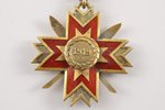 badge, Central Statistical Office 1st grade Badge of Honor, silver, Latvia, the 30ies of 20th cent.,...