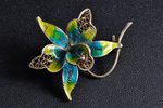 a brooch, Flower, silver, 800 standard, 4.11 g., the item's dimensions 3.8х3 cm, the 40-50ies of 20...