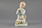 figurine, A Girl with chicken, porcelain, Riga (Latvia), sculpture's work, M.S. Kuznetsov manufactor...