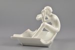 figurine, Ash-tray "Shepherd with a reed-pipe", porcelain, Riga (Latvia), M.S. Kuznetsov manufactory...