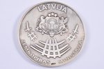 table medal, For diligence, Ministry of Agriculture, silver, Latvia, 90-ies of 20-th cent., 50x50 mm...