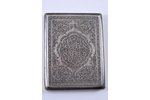 cigarette case, silver, Persia, 84 standard, 195.1 g, 8.5x6.5x1 cm, 1900-1940, craftsman Beiger Parv...