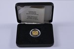 10 lats, 1997, gold, Latvia, 1.24 g, Ø 13.92 mm, Proof, with a certificate...